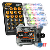 Kit Strobo Ajk Rgb 32 Faróis 8 Cores Controle Rítmico Novo