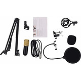 Kit Studio Microfone Profissional Bm-8000 Condenser