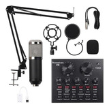Kit Studio Microfone Profissional Bm-8000 Condenser + V8