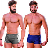 Kit Sunga Box Masculina C Bolso E Tradicional Lisa Forrada