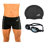 Kit Sunga Boxer Natação Original Hammerhead Touca Óculos