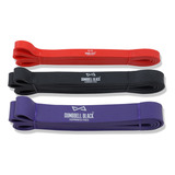 Kit Super Band 3 Intensidades 100 Látex Dumbbell Black