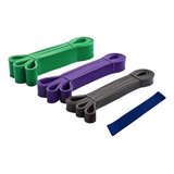 Kit Super Latex Band 4 Elasticos Borracha Funcional Treino
