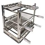 Kit Suporte De Churrasqueira Para Grelhas E Espetos Em Inox 60x45cm - Acompanha Grelhas E Espetos