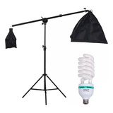 Kit Suporte Girafa Tripe Softbox 40x40 Lampada 150w