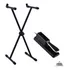 Kit Suporte Para Teclado Pedestal Em X + Pedal De Sustain