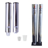 Kit Suporte Porta Copo Descartável Água Café Lixeira Inox