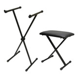 Kit Suporte Tripé P Teclado X Banqueta Saty Frete Grátis