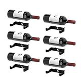 Kit Suportes Parede Garrafa De Vinho Aço Multiuso Preto Adega Empilhável Elegante 6 
