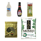 Kit Sushi Arroz Esteira Alga Nori Molho Tarê Tempero