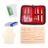 Kit Sutura Avançado Simulador Treino Pele Silicone   Estojo