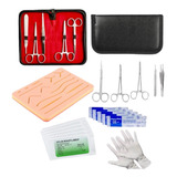 Kit Sutura Completo Avançado Com Simulador De Pele E Estojo