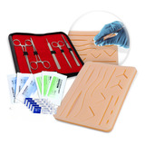 Kit Sutura Completo Avançado Com Simulador De Pele E Estojo