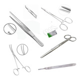 Kit Sutura Simples 7 Peças Prof Com Pinça Kelly Cv Vet