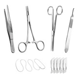 Kit Sutura Veterinaria Básico Pinça Kelly Dente Rato Mais Tipo De Alicate Pinça Kelly