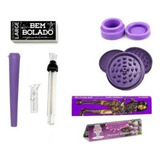 Kit Tabacaria Completo Com Dichavador Seda De Vidro E