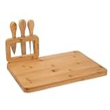 Kit Tábua De Queijo E Frios Para Servir Bambu