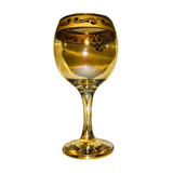 Kit Taça Dourado Vinho Agua Copo Arabe Antigo Retro Natal