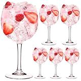 Kit Taças De Gin Tônica Espumante Acrílico Premium Transparente 600ml Grande Festa Ano Novo Natal 6 