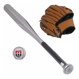 Kit Taco Baseball Em Aluminio Luva E Bola