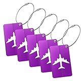 Kit Tags Etiquetas Para Mala De Viagem 5 Unidades Coloridas  Roxo 