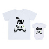 Kit Tal Pai Tal Filho Camiseta + Body Videogame Divertido