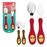Kit Talher Infantil Garfo E Colher Colorido Com Perssonagem De Animais CACHORRO 