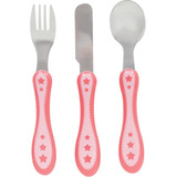 Kit Talher Infantil Inox Garfo Faca Colher Estrelinha Buba