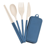 Kit Talheres Camping Desmontáveis Garfo Faca Colher Hashi