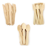 Kit Talheres De Madeira Descartáveis 16cm 120 Un