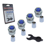 Kit Tampa Bico De Ar Valvula Do Pneu Antifurto Fiat Azul
