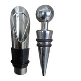 Kit Tampa Garrafa Vinho Bico Dosador Aço Inox Funil Portatil