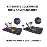 Kit Tapete Coletor De Areia Para Gatos C/ 2 Unidades Azul