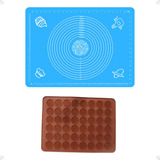 Kit Tapete Culinário Mais Molde Macaron Forma De Silicone