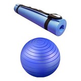 Kit Tapete Yoga Bola 65cm P Fisioterapia Exercícios Pilates