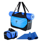Kit Tapete Yoga Pilates E Bolsa Impermeável C Compartimento