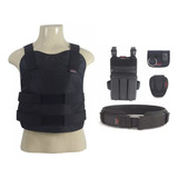 Kit Tático Capa De Colete Bornal Cinto P ALG P Tonfa