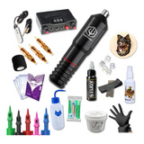 Kit Tattoo Fonte Máquina Botique Kit Completo Pen Tatuagem