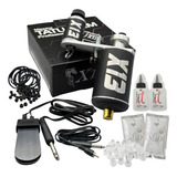 Kit Tattoo Máquina Rotativa X13 Silver Híbrida Traço Pintura