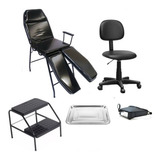 Kit Tatuador Maca Cadeira Poltrona Tatuagem Mocho Escada