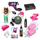 Kit Tatuagem Tattoo Completo Xcore Rosa roxo azul gold