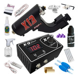 Kit Tatuagem X13 Pop C Máquina Rotativa E Fonte Supernova