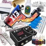 Kit Tatuagem X13 Pop Máquina Rotativa E Fonte Digital Tattoo