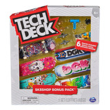 Kit Tech Deck Sk8shop Bonus Pack C 6 Skates Dedo Acessórios