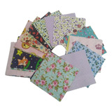 Kit Tecido 200pçs brinde10x10cm Fuxico laços art Pet