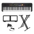 Kit Teclado 61 Teclas Psr F52 Yamaha Com Suporte Em X Cor Preto 110v/220v