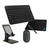 Kit Teclado Abnt2 Mouse Suporte Pad Para Galaxy Tab iPad