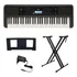 Kit Teclado Arranjador Yamaha 61 Teclas Psr E383 Com Suporte Cor Preto 110v/220v