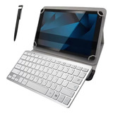 Kit Teclado Capa Para Tab Positivo Vision Tab 10 Caneta