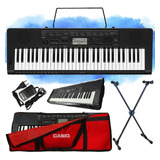 Kit Teclado Casio Ctk 3500 Musical 5 8 Completo Vermelho